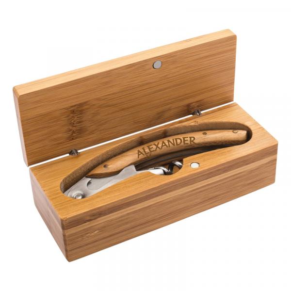 Kellnermesser aus Holz/Metall verpackt in schöner Box